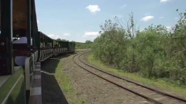 Weergave van klassieke oude stoomtrein — Stockvideo