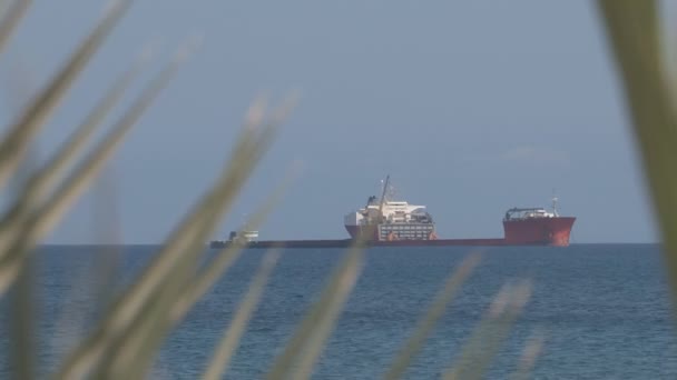 Vista sobre buques portacontenedores en el mar — Vídeo de stock