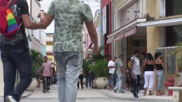 Calle comercial en Camagüey — Vídeo de stock