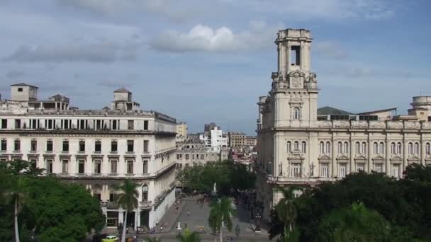 哈瓦那街道从屋顶的概述 — 图库视频影像