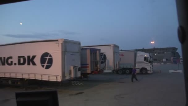 Filmagem Hirtshals Ferry Porto Partida Colorline — Vídeo de Stock