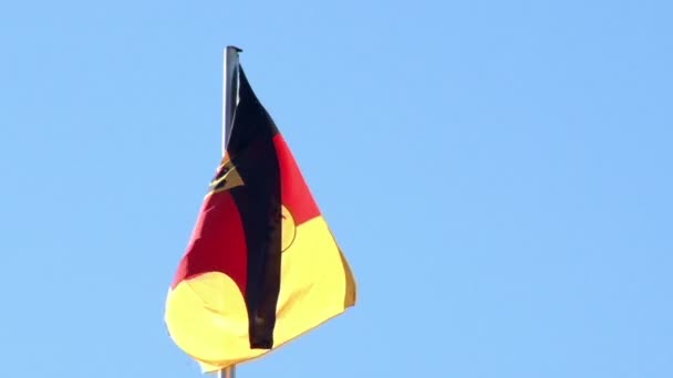 Размахивая немецким флагом — стоковое видео
