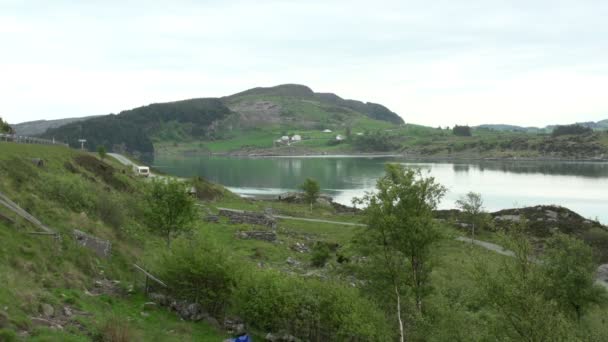 Озерные дома Норвегии — стоковое видео