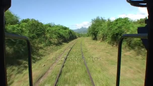 Вид на Валь-де-лос-Иньос с поезда — стоковое видео