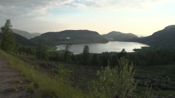 Norvegia paesaggio tramonto — Video Stock