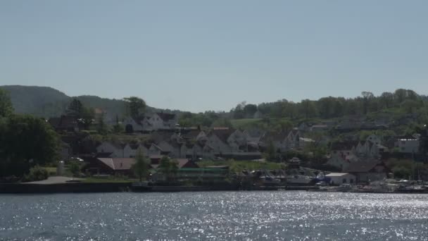 Przystani łodzi w Norwegii — Wideo stockowe
