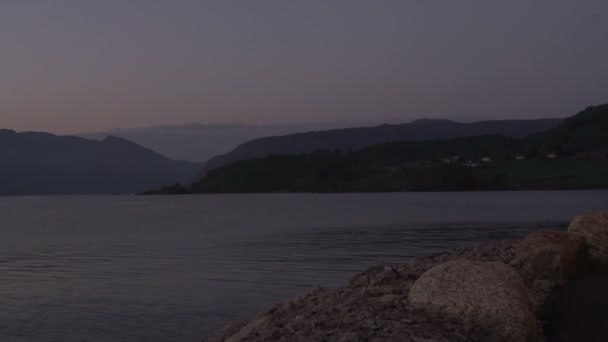 Norway Hjelmeland sunset — Stock video