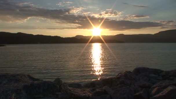 Noruega Hjelmeland por do sol — Vídeo de Stock