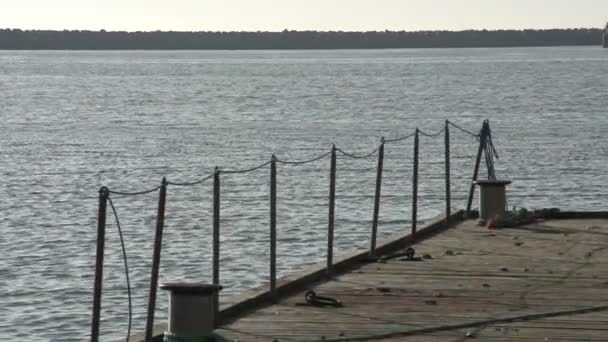 Hirtshals Feribot Liman Günbatımı Korkuluk Görüntüleri — Stok video