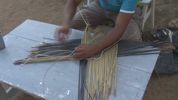 Footage Suriname Man Braiding — Stock Video