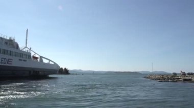 Norveç görüntülerini feribot lakeview kalkış timelapse
