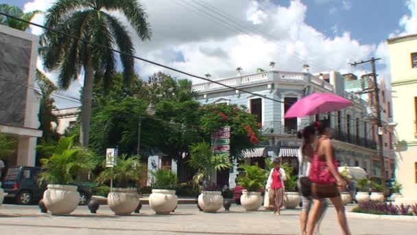 Street view of Camaguey city — Stock Video