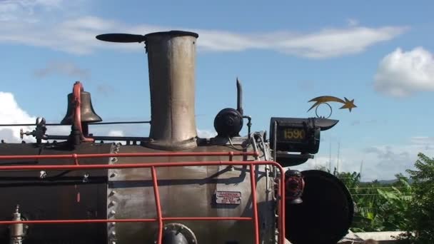 View of classic old steam train — Stock Video