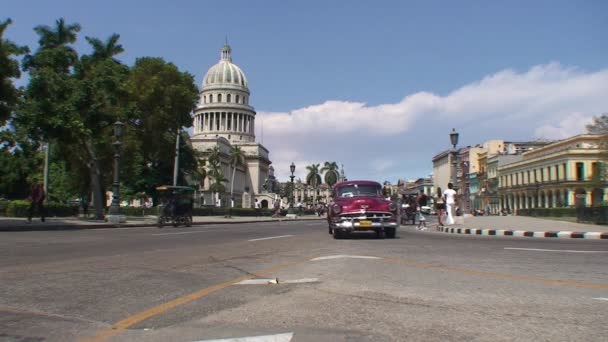 Перегляд Capitolio Nacional в гавані — стокове відео
