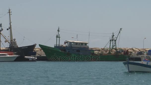 Antiguo puerto de Chipre — Vídeo de stock