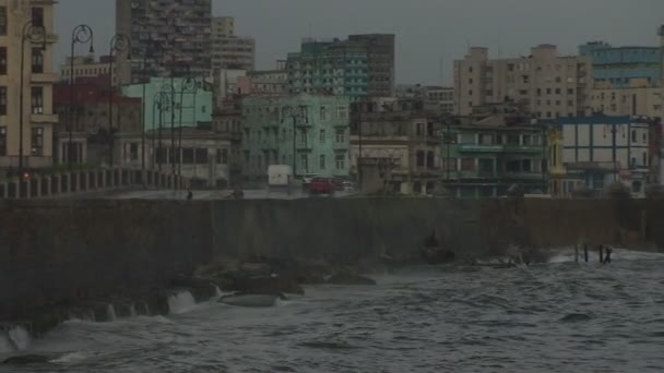 Malecon boulevard havet — Stockvideo