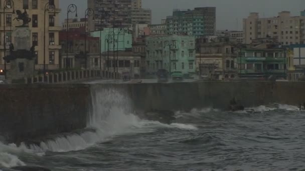 Malecon boulevard vista al mar — Vídeos de Stock
