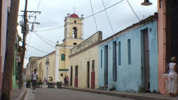 Gatuvy över plaza San Juan — Stockvideo