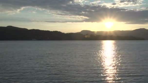 Norway Hjelmeland sunset — Stok video