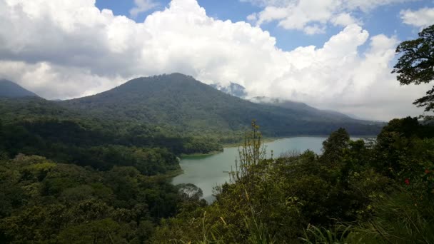 Twin Озер Buyan Tamblingan Зверху — стокове відео