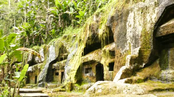 Cascada Templo Gunung Kawi Ubud Bali — Vídeos de Stock