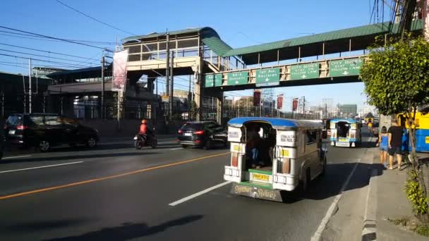 Trafikstockning Gatan Manila Philipinnes — Stockvideo
