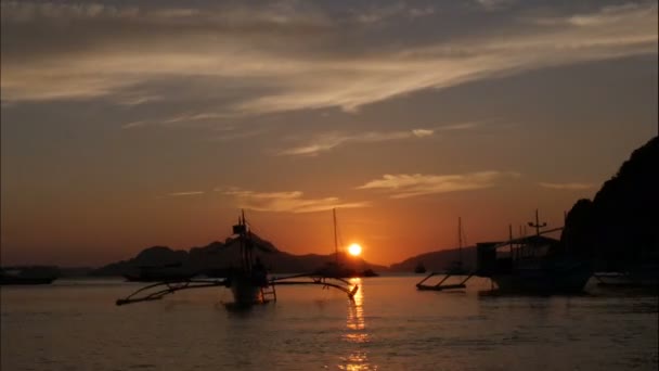 Coucher Soleil Sur Île Tropicale Manille Philipinnes — Video