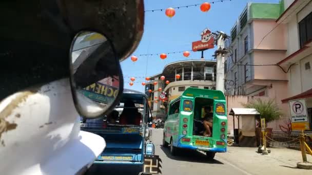 Közlekedési Dugó Ban Puerto Princesa Philipinnes Street — Stock videók