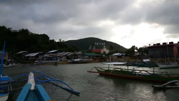 Bateaux Près Plage Taytay Philippines — Video