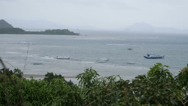 Barche Vicino Alla Spiaggia Taytay Filippine — Video Stock