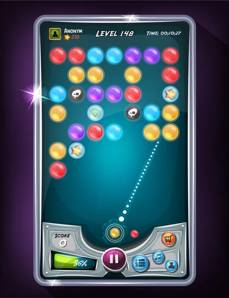 Bubble Game gebruikersinterface — Stockvector