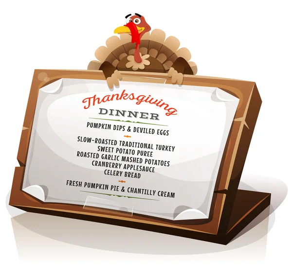 Turkije bedrijf Thanksgiving dinermenu — Stockvector