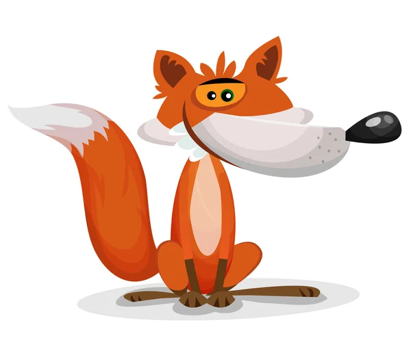 Caráter engraçado Fox dos desenhos animados — Vetor de Stock