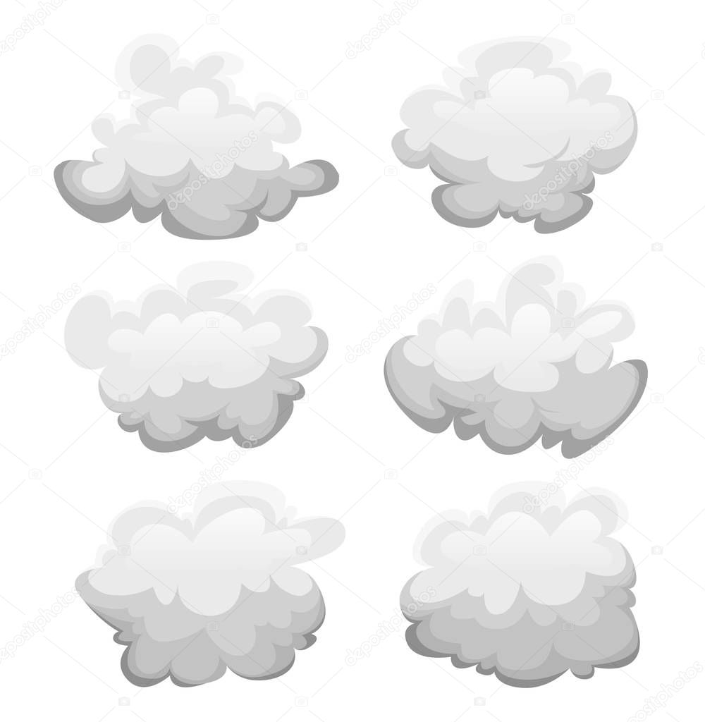 Cartoon Clouds Set