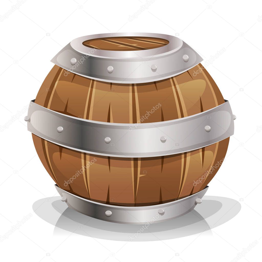 Cartoon Wood Barrel