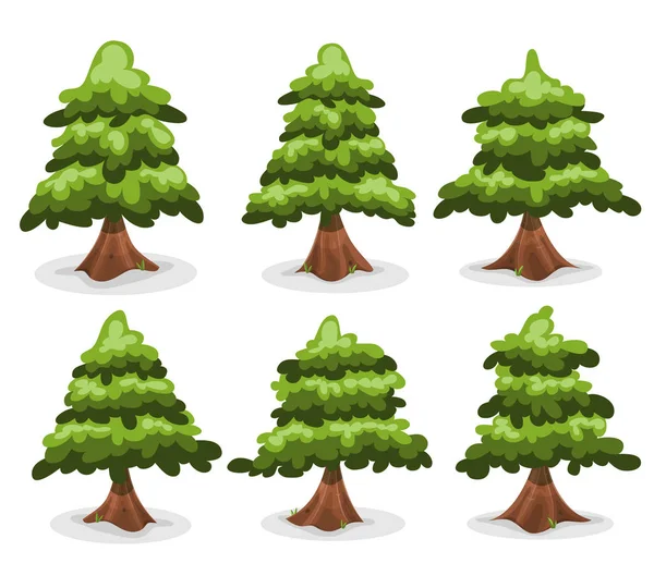 Коллекция Pine Trees And Firs — стоковый вектор