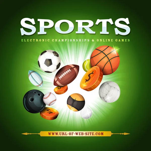 Sport Hintergrund mit Bällen — Stockvektor