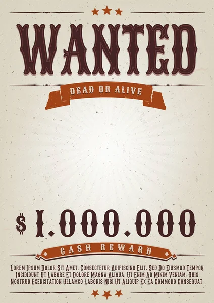 Plakat filmu Wanted Western — Wektor stockowy