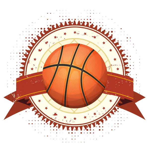 Basketball sport banner with grunge and vintage design