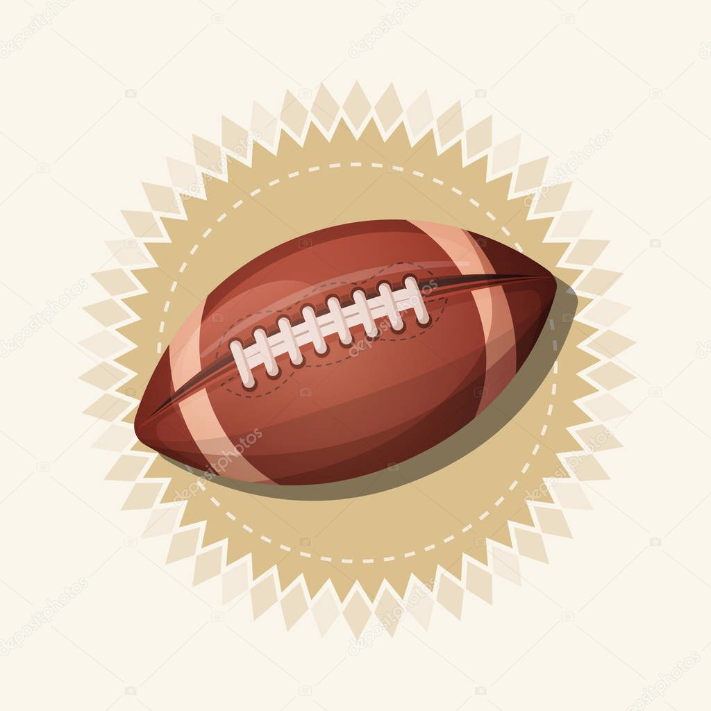 American football sport banner with ball in retro design