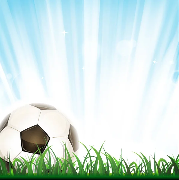 Fußball Hintergrund mit Grasblättern — Stockvektor