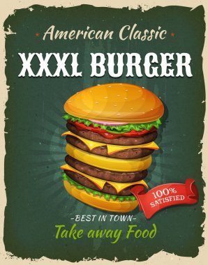 Lokanta için dev hamburger simge snack ve menü götürün