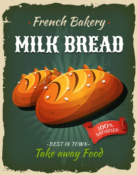 Ψωμί Γάλακτος Για Αρτοποιείο Ανακοίνωση — Διανυσματικό Αρχείο