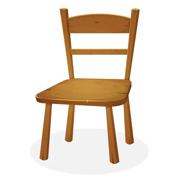 Asiento Doméstico Madera Clásico Simple Historieta Aislado Fondo Blanco — Archivo Imágenes Vectoriales