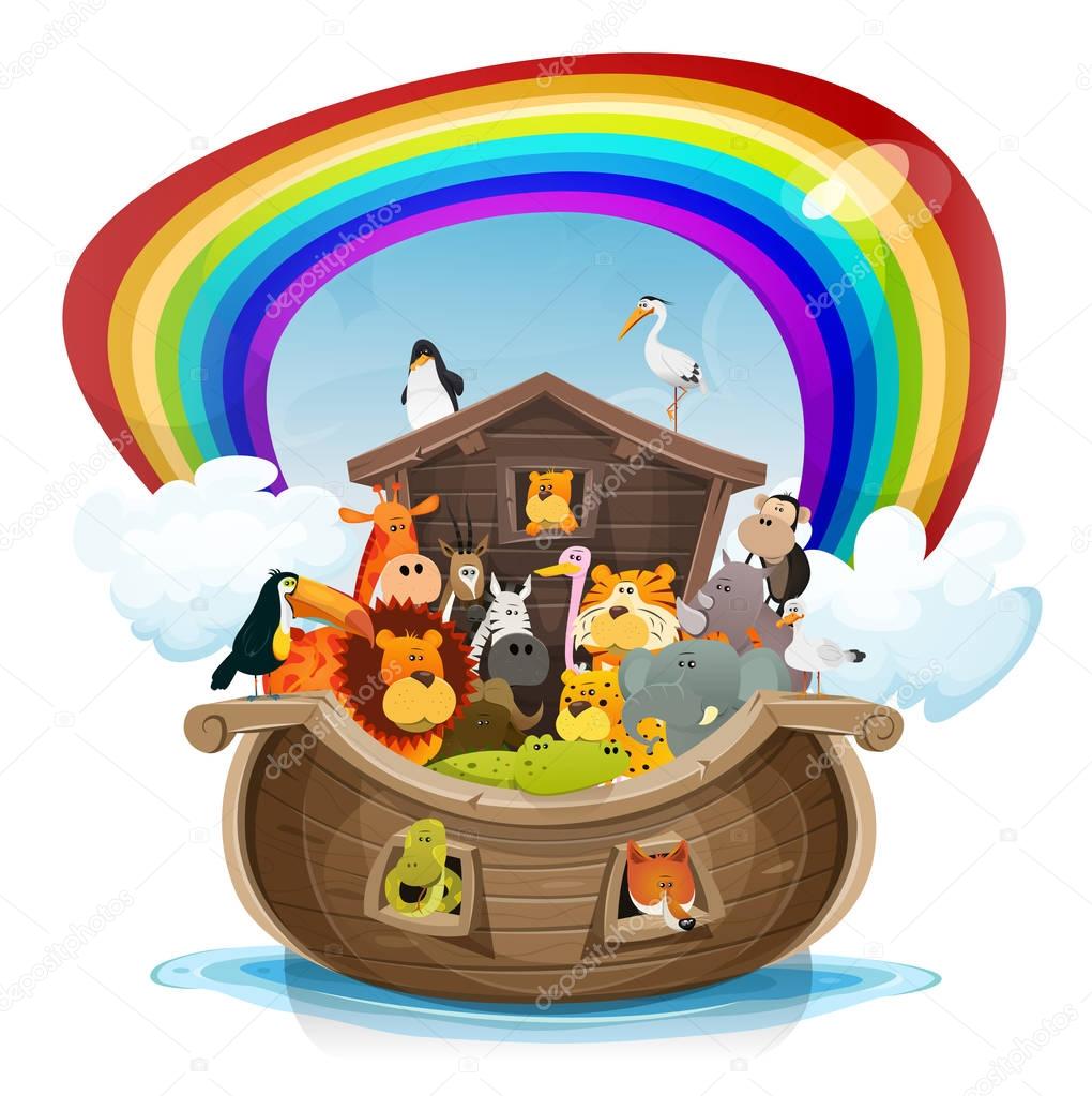 Noah's Ark With Rainbow