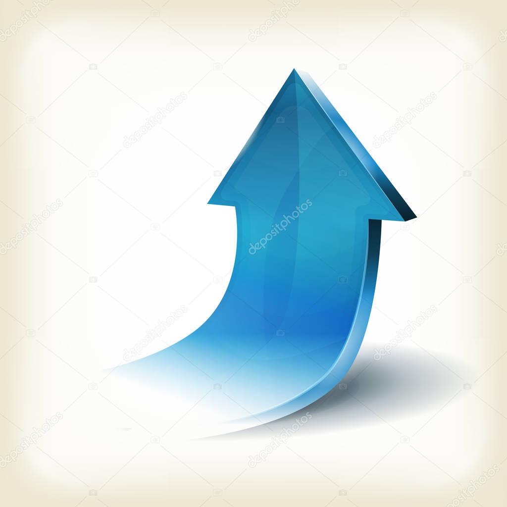 Blue Arrow Rising Up For Business Infographics