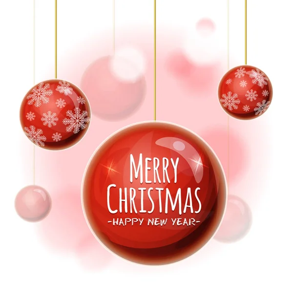 Christmas Background With Balls — Stock Vector