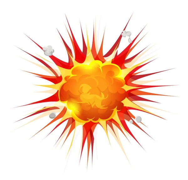 Explosión de bomba de fuego cómica — Vector de stock