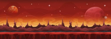 UI oyun için fantezi geniş Sci-fi Mars arka plan