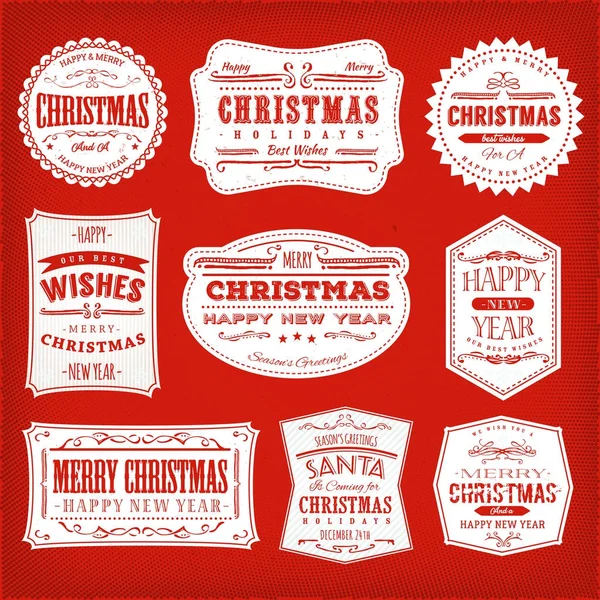 Christmas Frames, Banners And Badges — Stock Vector